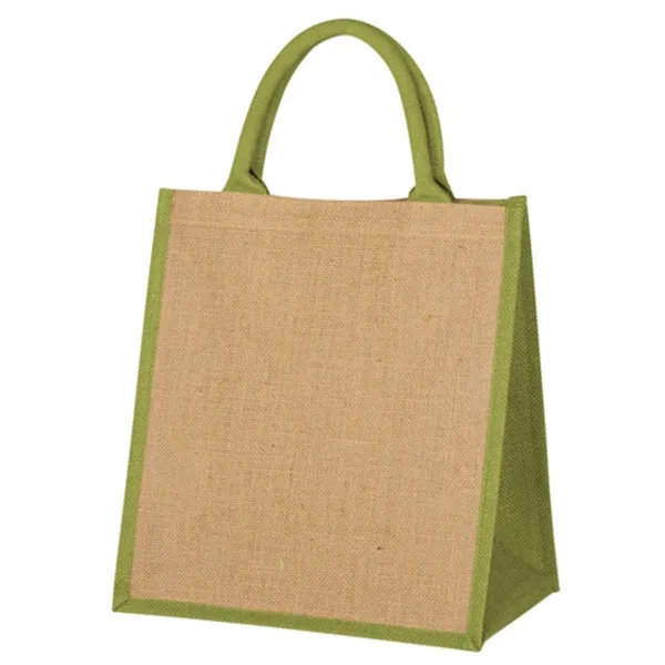 Custom Escape Medium Jute Tote Bags-12" W x 13" H x 7.25" D 7