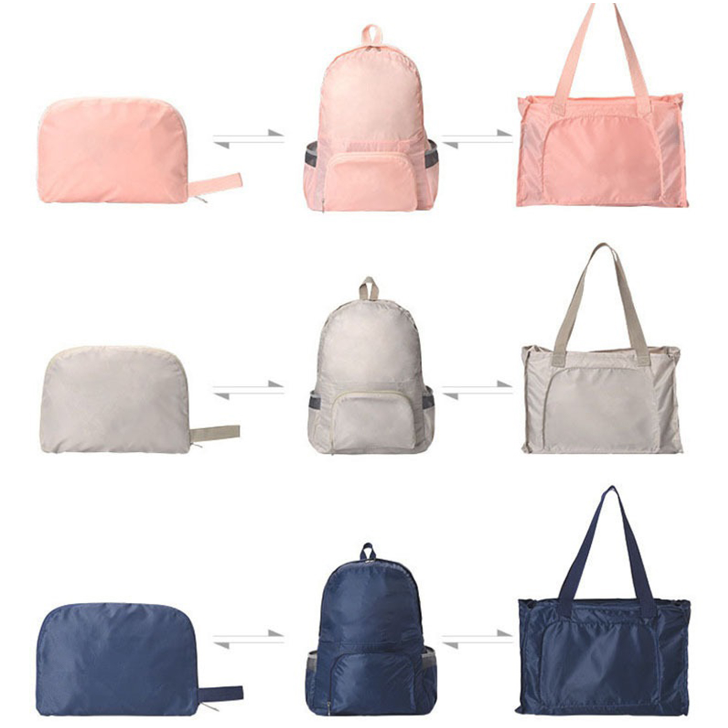 2-in-1 Foldable Backpack Tote Bag 10