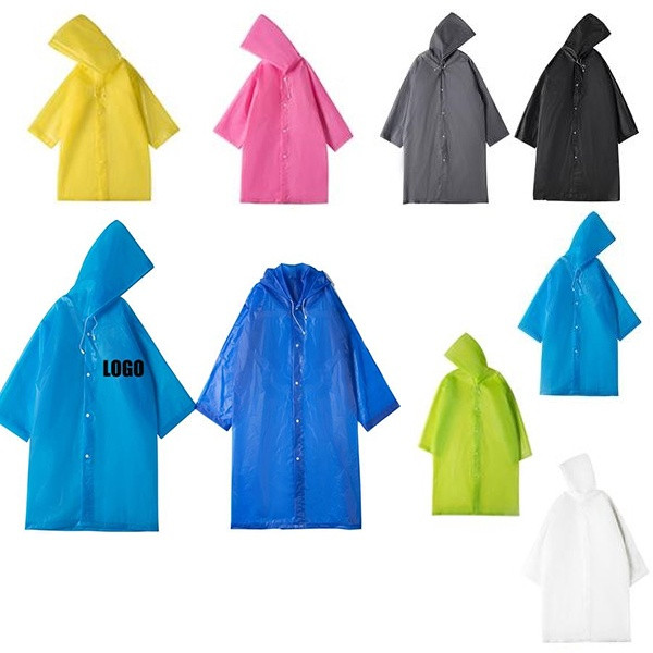Reusable Adult EVA Raincoat, custom jacket with logo imprint 5