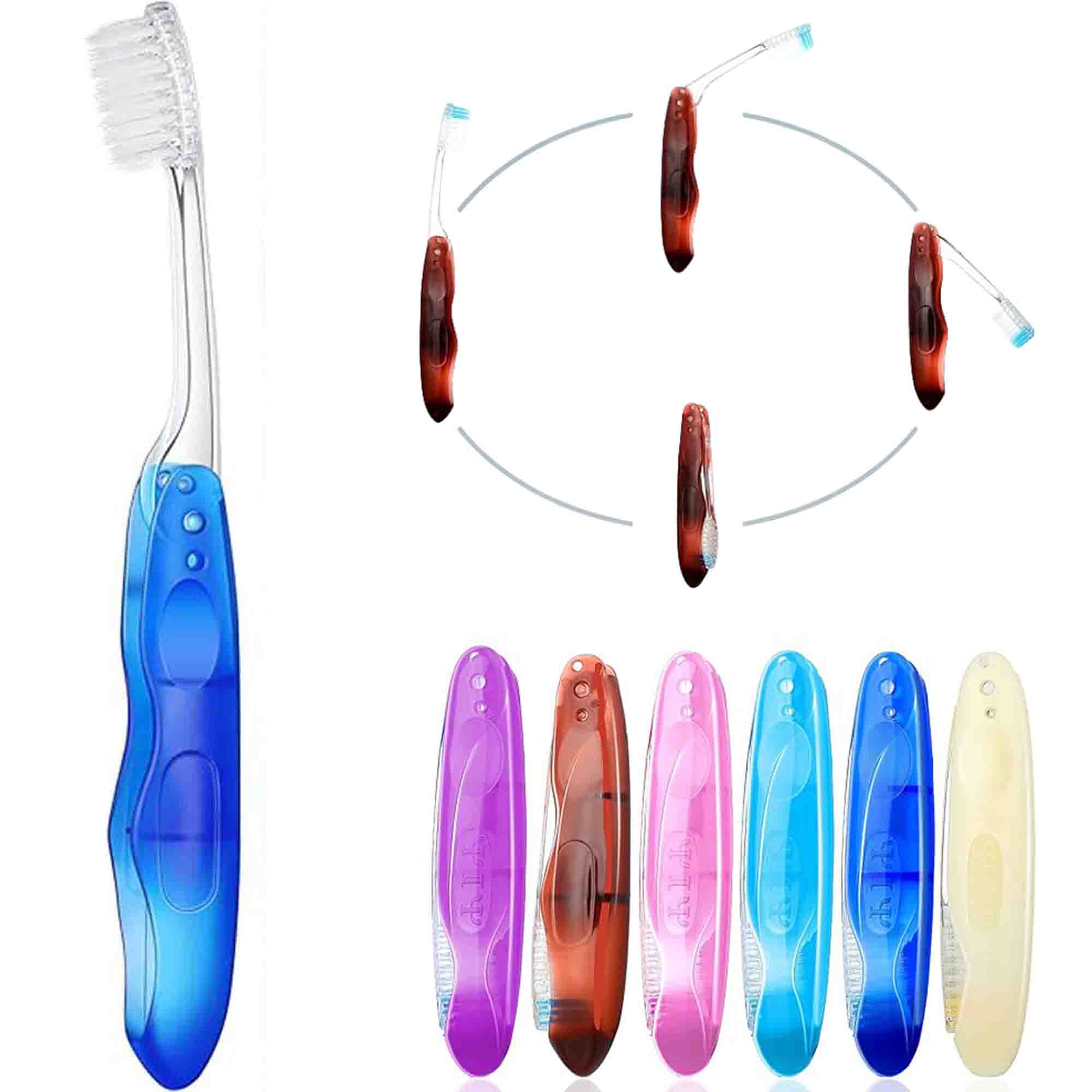 Foldable Travel Toothbrush Folding Soft Medium Bristles 1