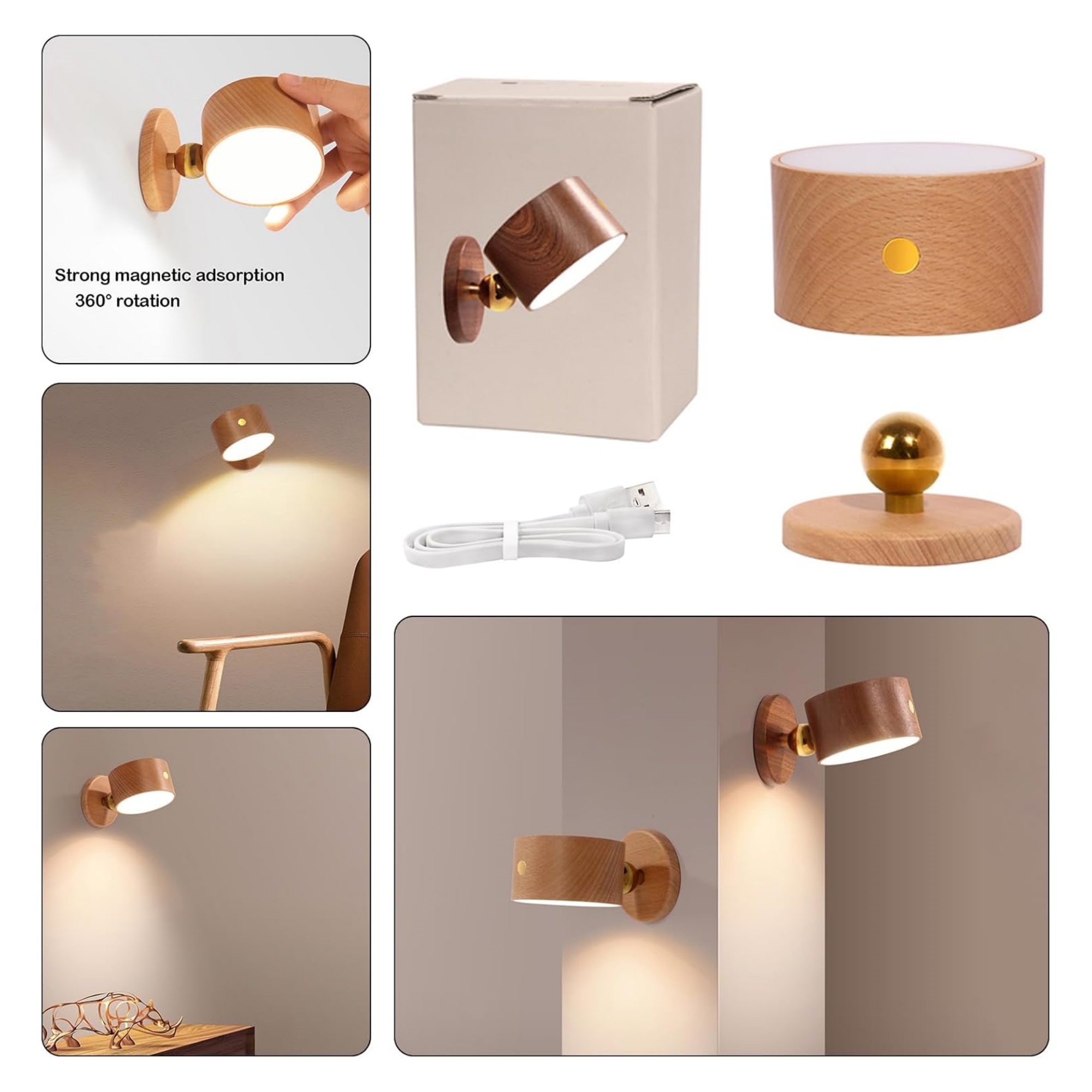 Wooden Led Wall Sconce 4