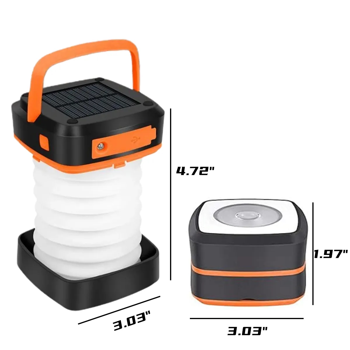 Collapsible LED Solar Lantern Rechargeable Emergency Light 3