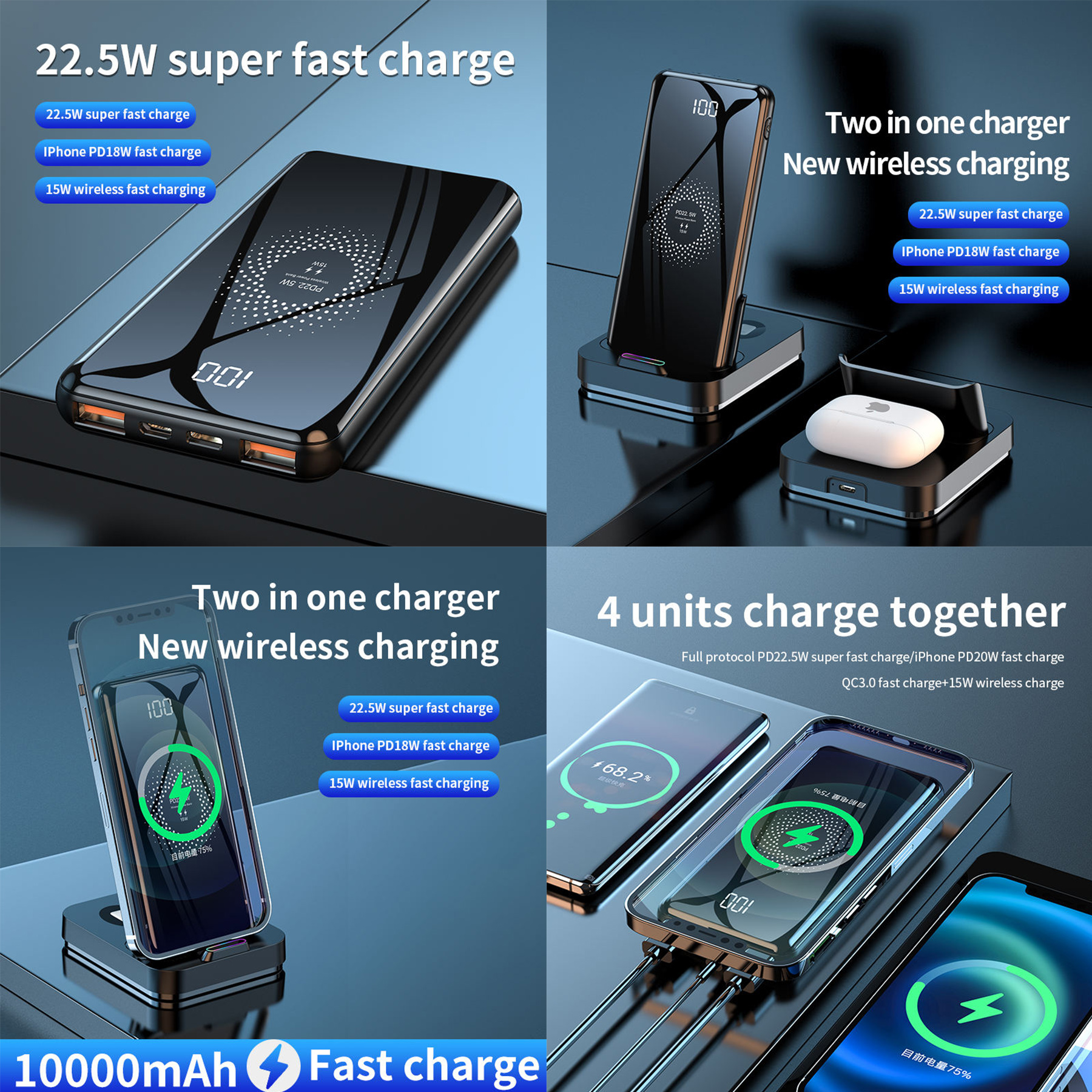 Wireless Power Bank And Charging Dock For Phone Earpod 2