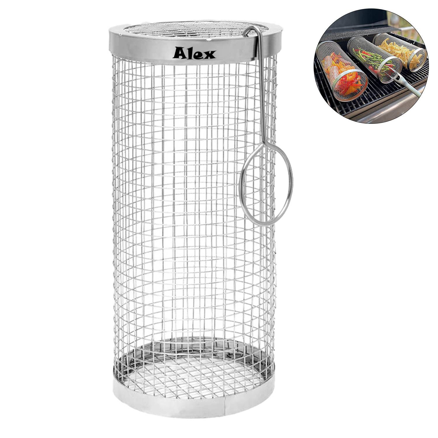 Round BBQ Cage for Grilling Vegetables and Meats 3