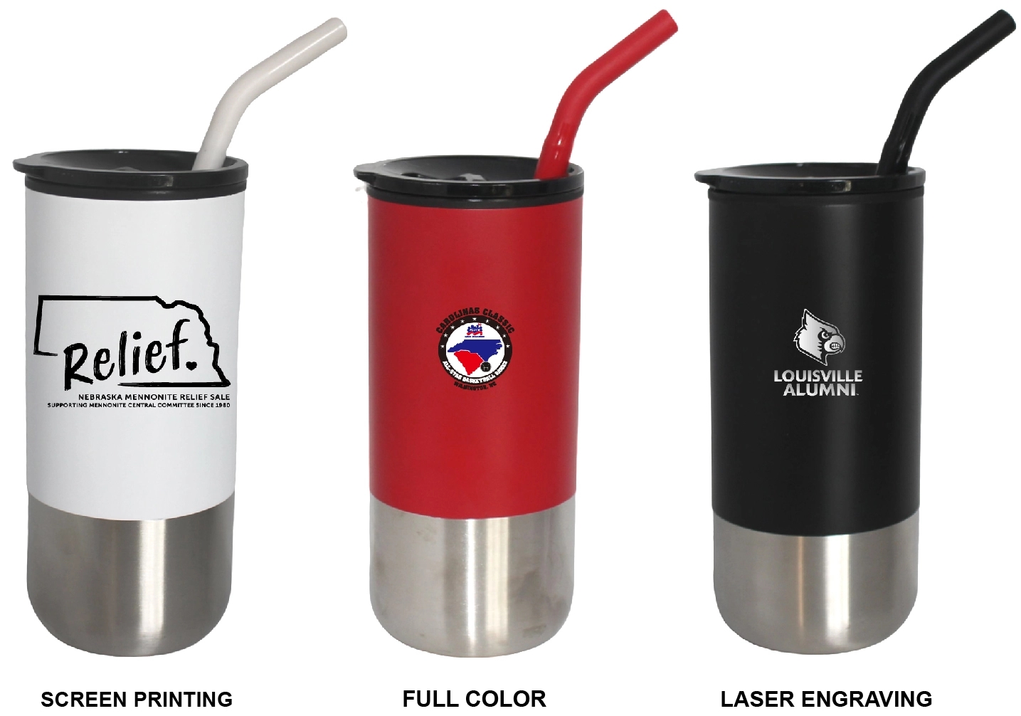 18oz. Double Wall Stainless Steel Mug w/Straw 22