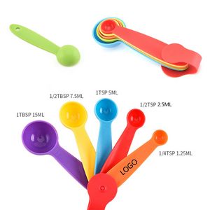 Assorted Color 5 In 1 Measuring Spoon Set With Volume Markings 1