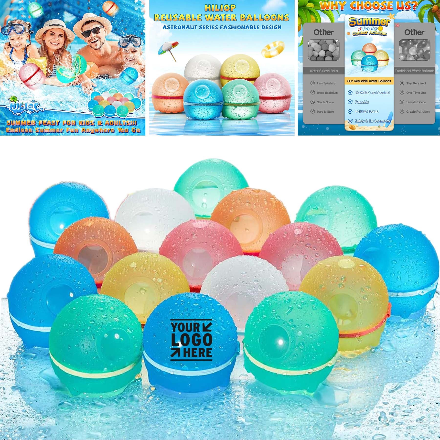 Kids Adults Outdoor Reusable Lightweight Magnetic Silicone Water Balloon 1
