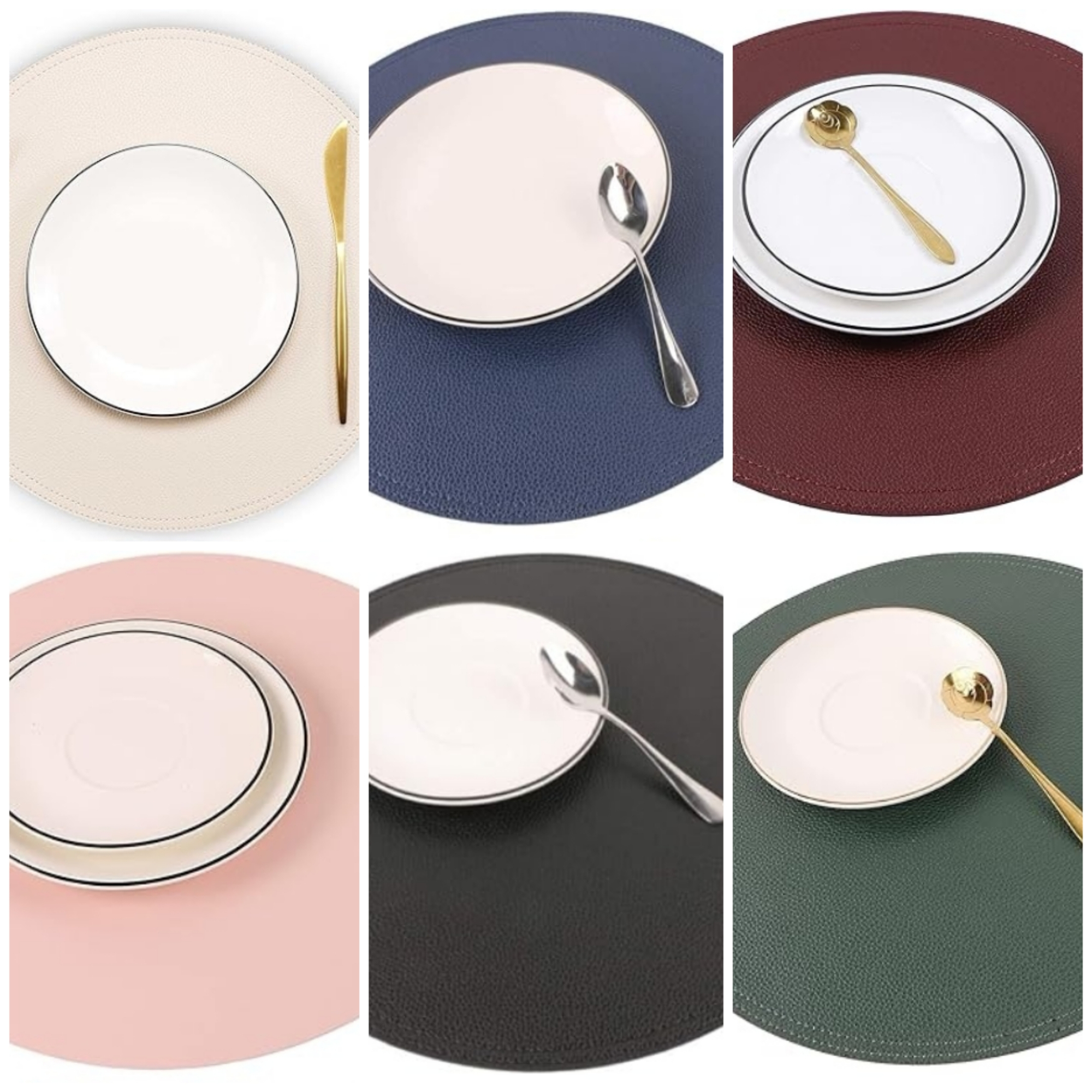Round PU Leather Placemat 2