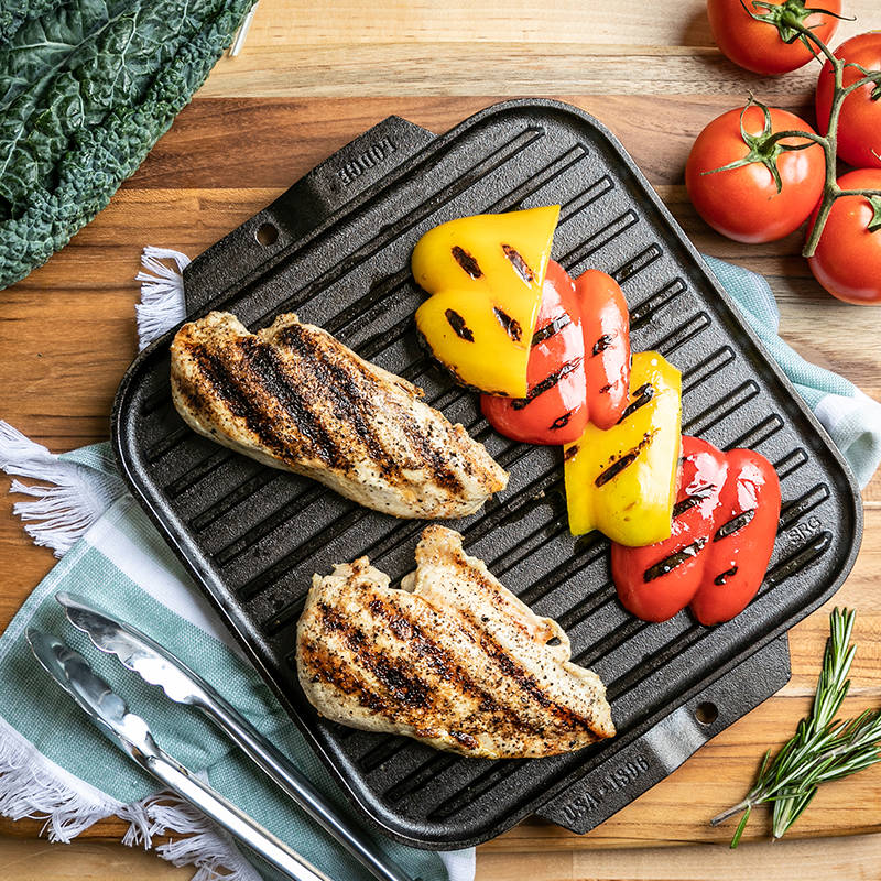 Lodge® 10.5" Cast Iron Reversible Grill / Griddle 5