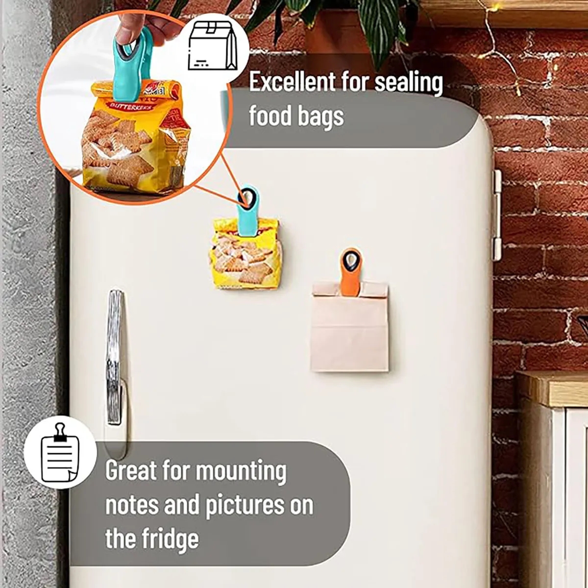 Promotional Refrigerator Snack Chip Bag Magnetic Clips 7