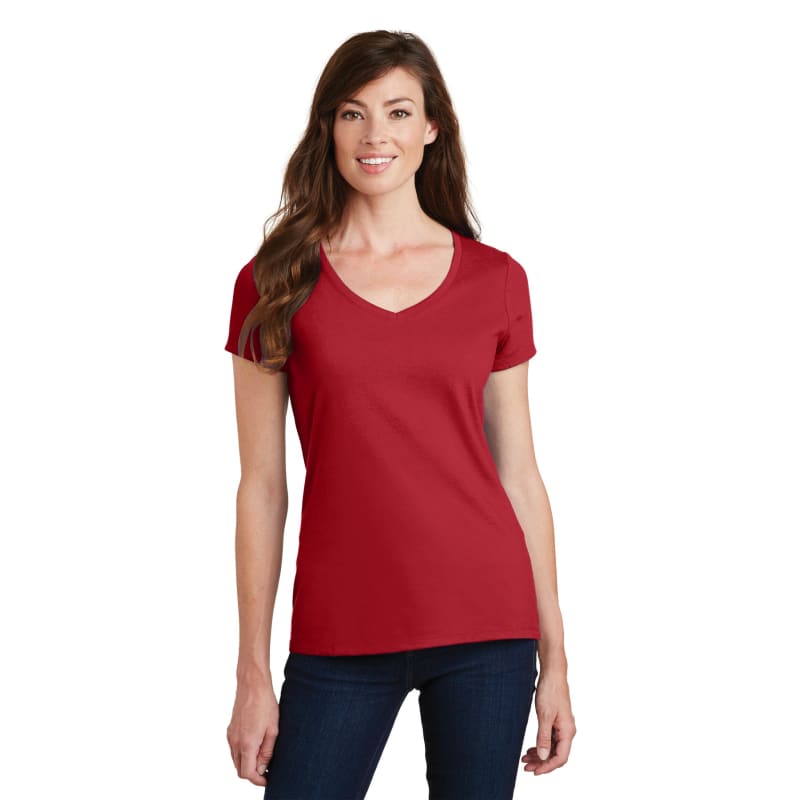 Port & Company Women's Fan Favorite V-Neck Tee. 123