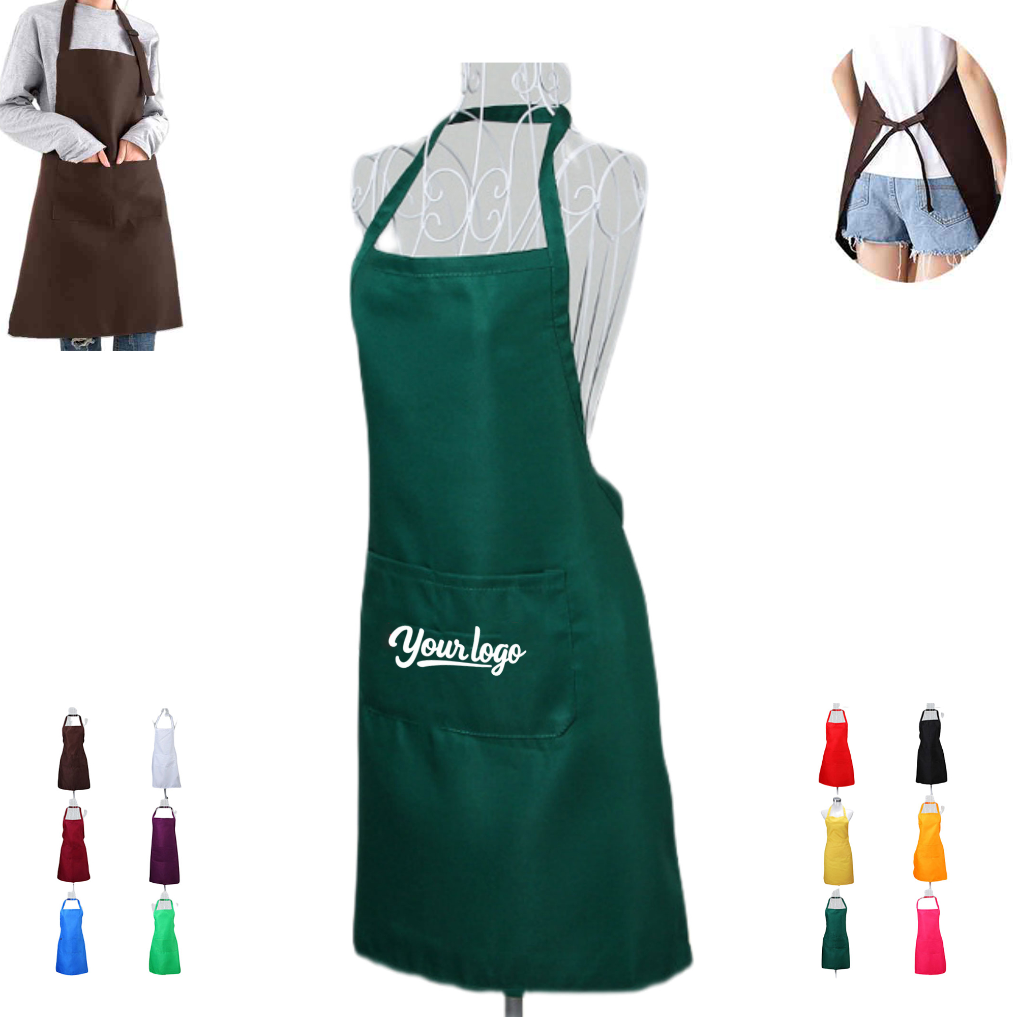 Adjustable Neck Strap Chef Apron 4