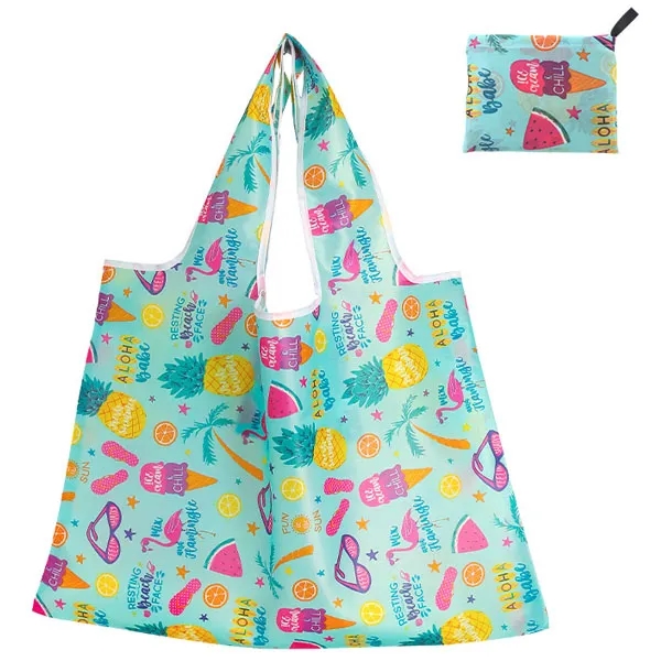 Extra-Large Reusable Foldable Grocery Tote Bags - Full Color 6