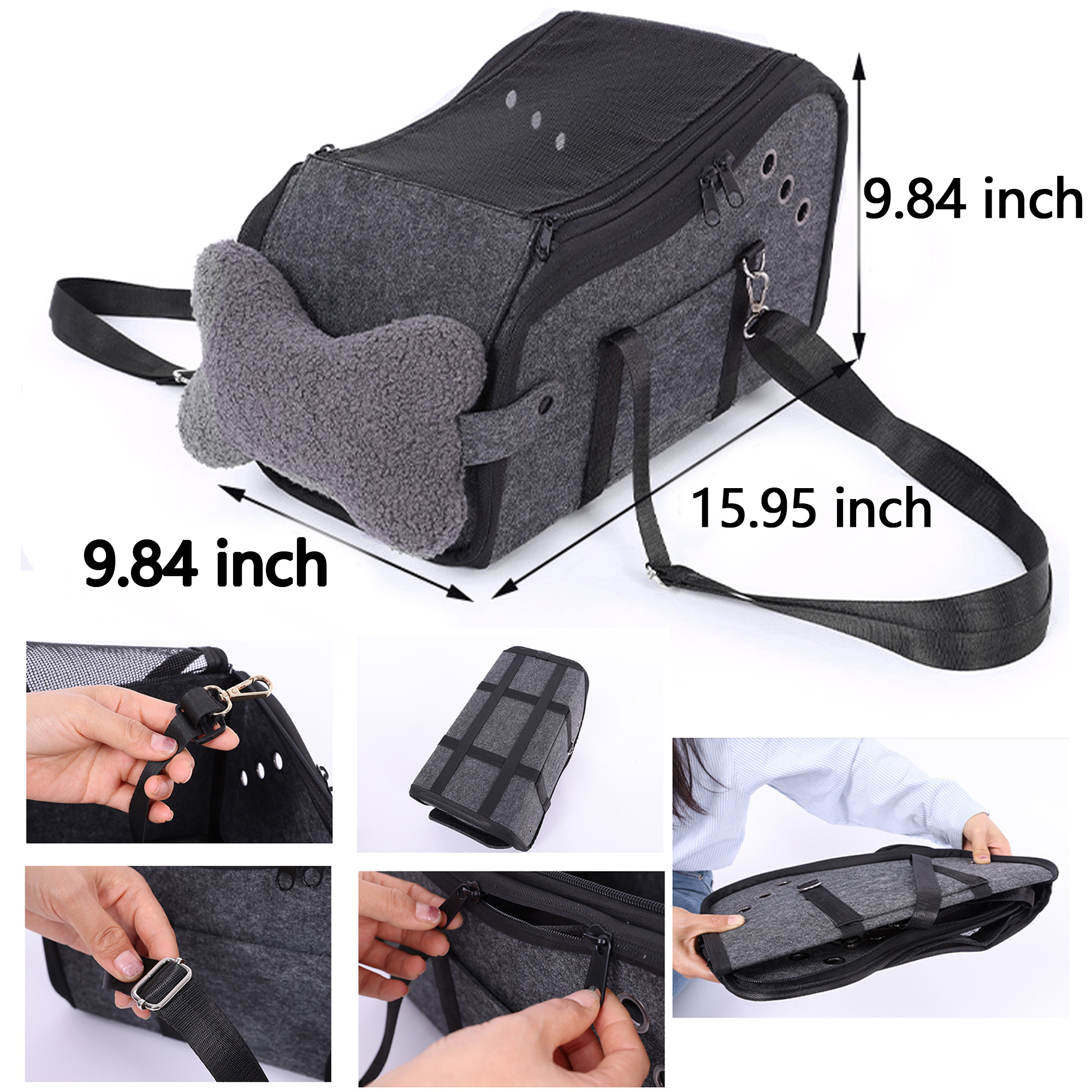 Portable Dog Car Seat Cat Carrier 3