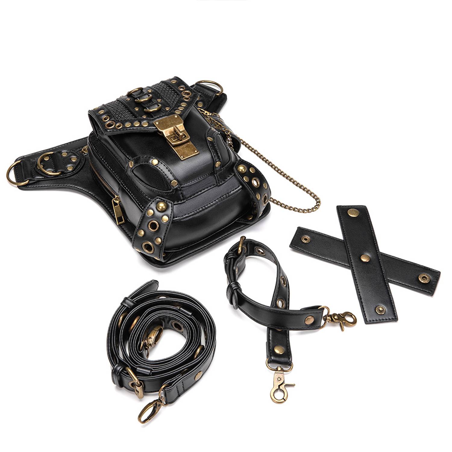 PU Leather Punk Retro Motorcycle Crossbody Bag 2