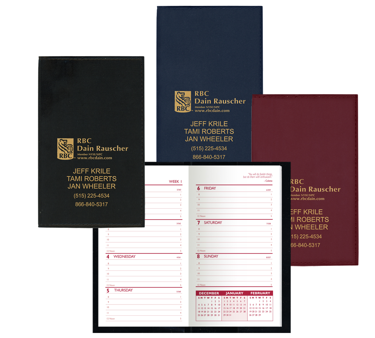 Soft Cover Vinyl Sewn Ireland Weekly Planner w/o Map / 1 Color Insert 5