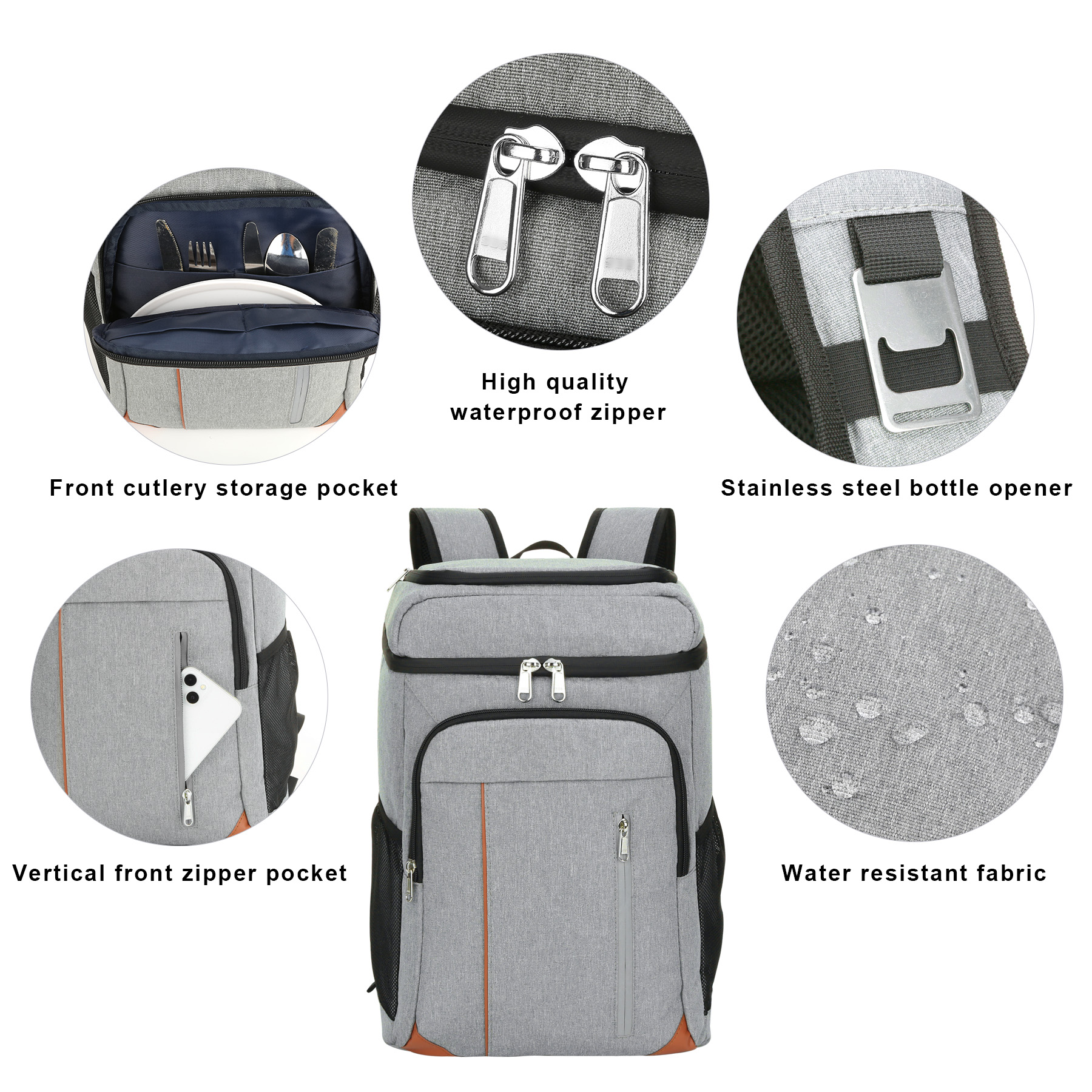 28 Can Dual Compartment Insulated Backpack Cooler 4