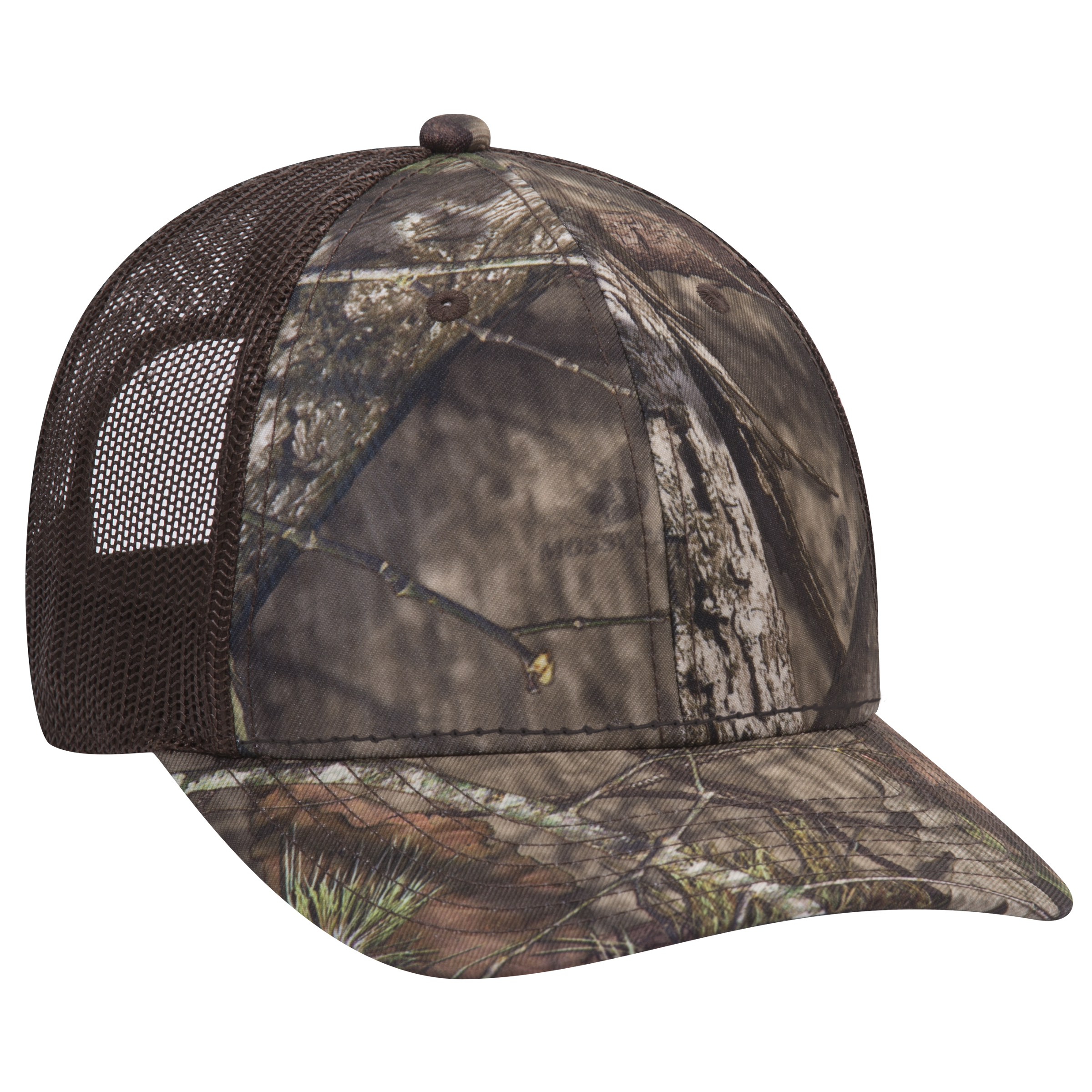 OTTO CAP Mossy Oak Camouflage Superior Polyester Twill 6 Panel Low Profile Mesh Back Baseball Cap 19