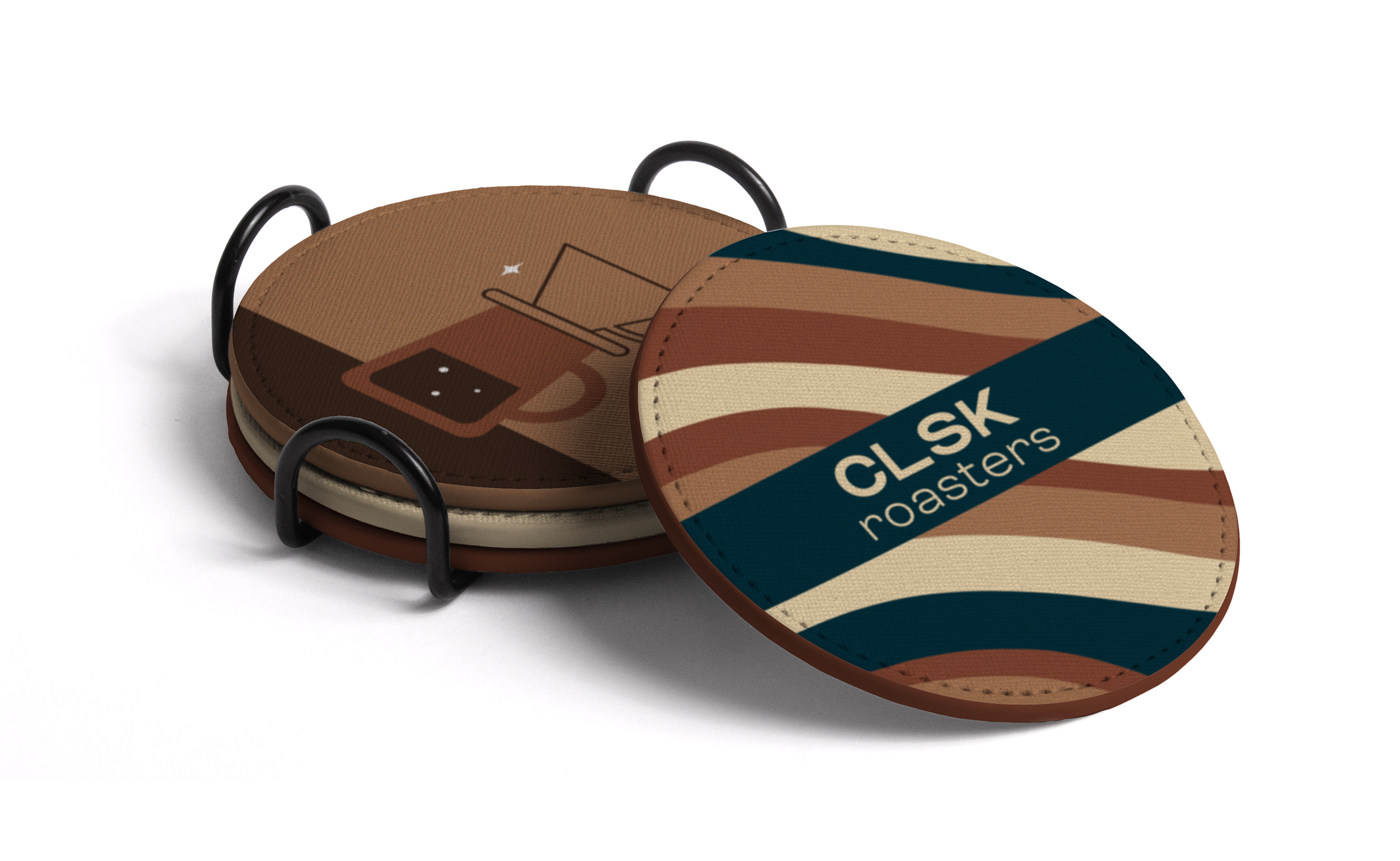 LVL Vegan Leather Coaster Set with Holder