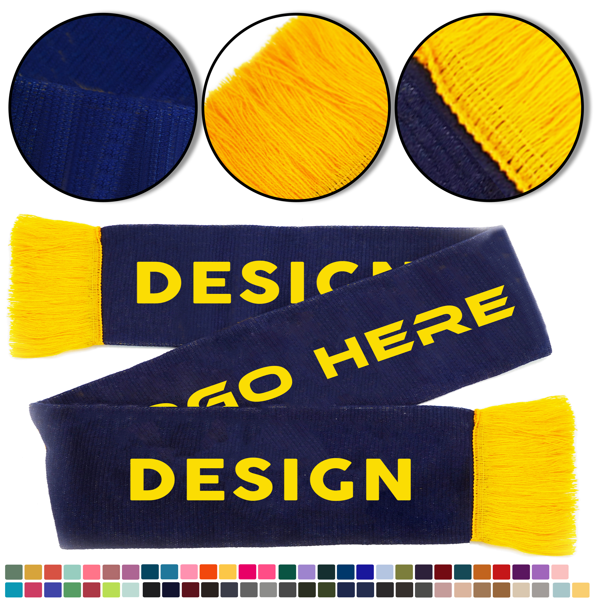 Double-Sided Stadium Knit Scarf With Fringe 1