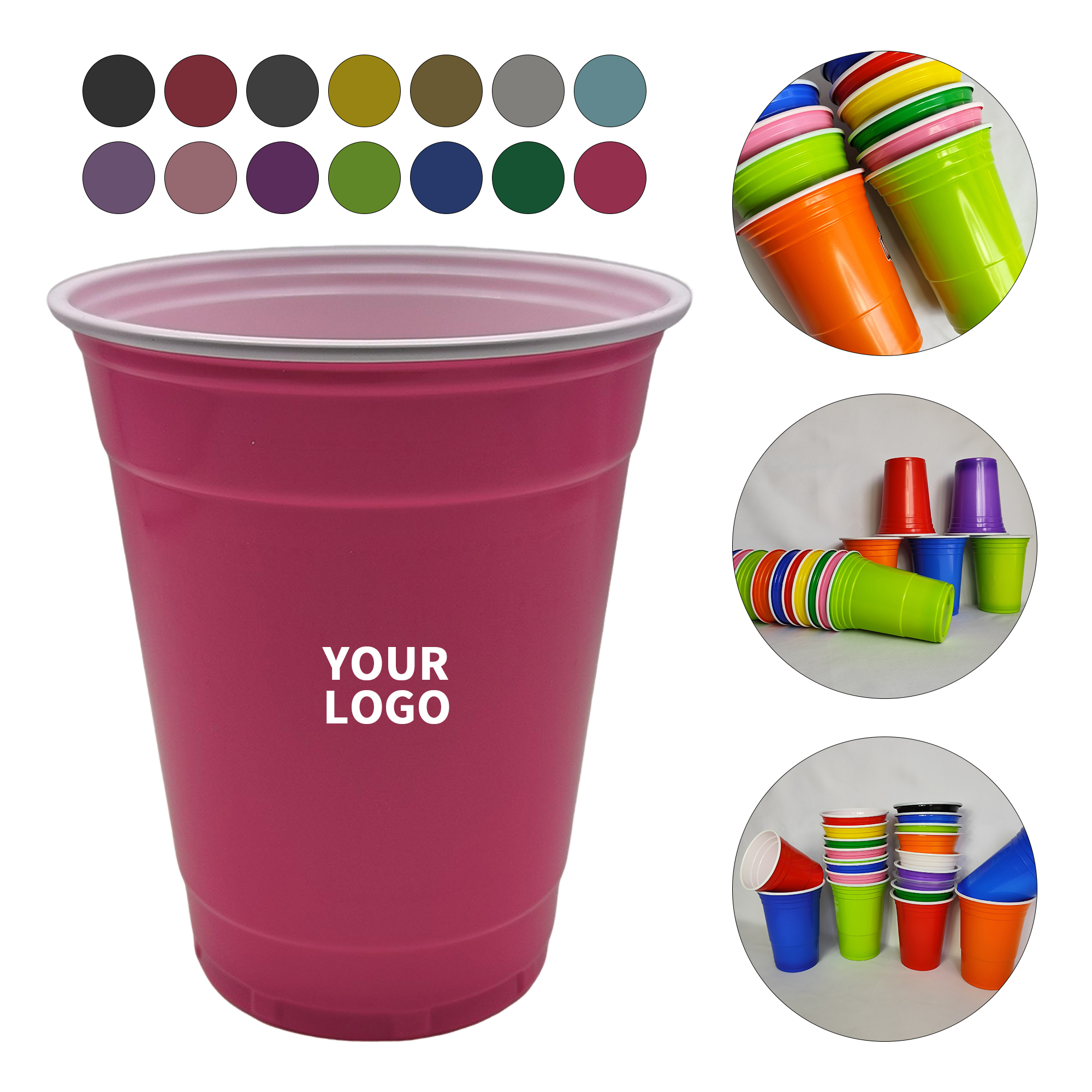 PP Plastic Sixteen Ounce Reusable Party Cup 4