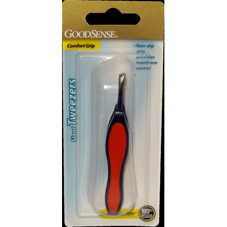 GoodSense Slant Tip Tweezers - Red Comfort Grip 1