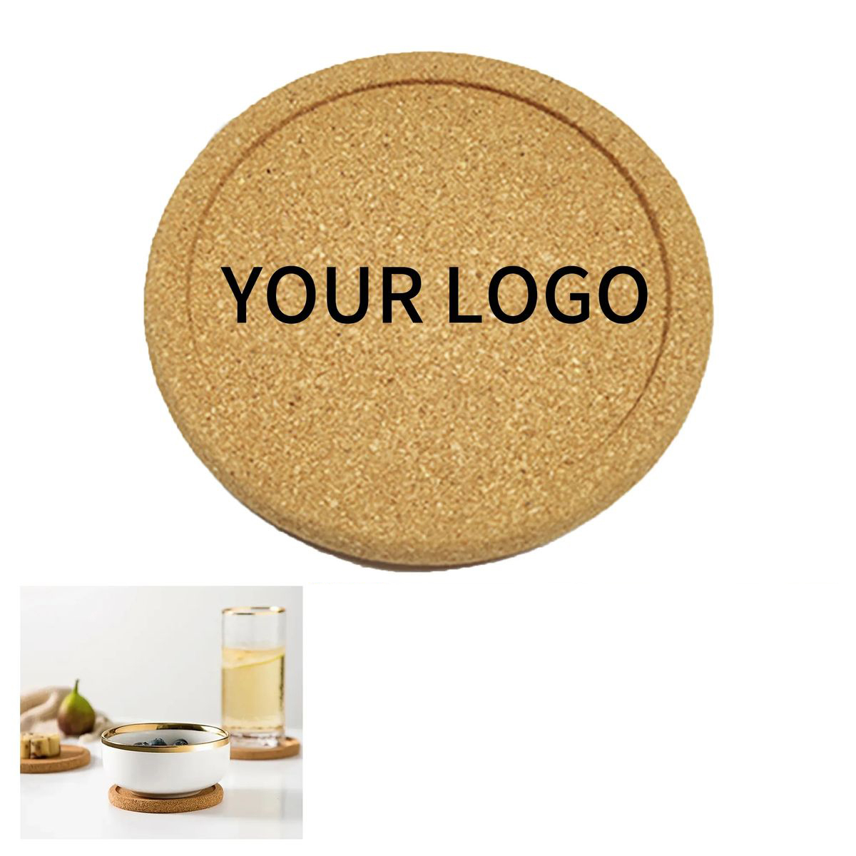Thick 3.9 Inch Cork Coaster for Daily Dining Use 3