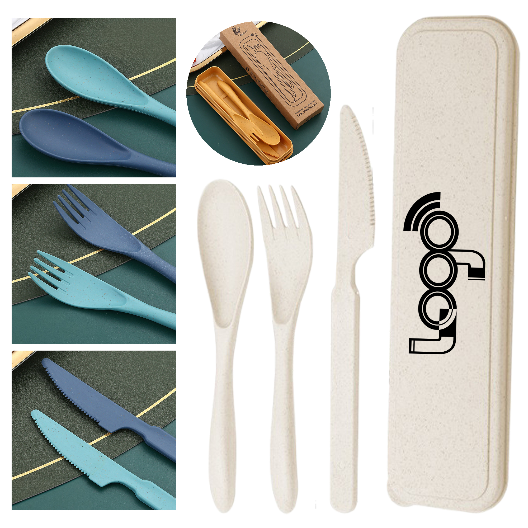 Reusable Wheat Straw Dining Set 2