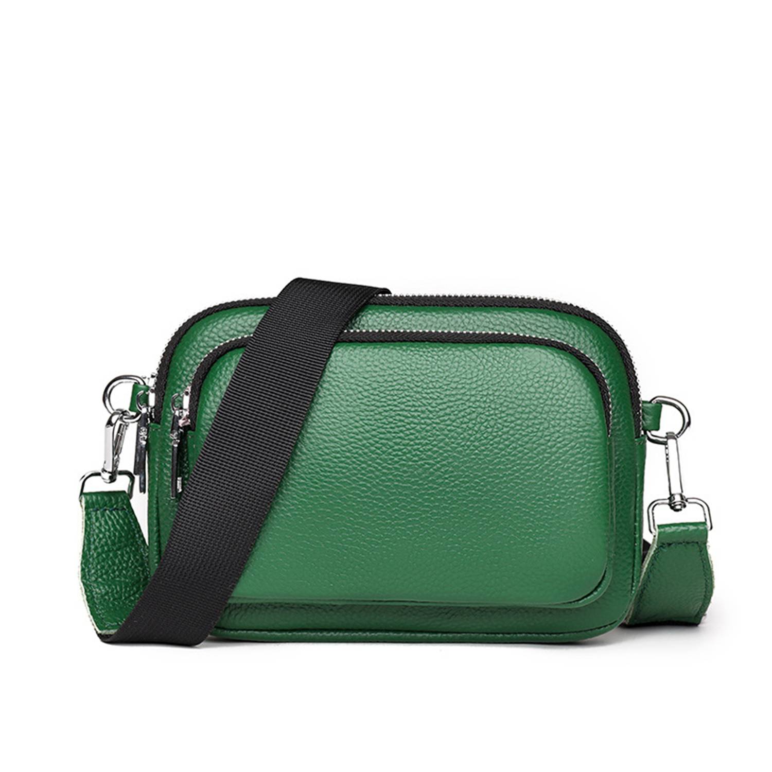 Genuine Leather Double layer Shoulder Crossbody Bag 2
