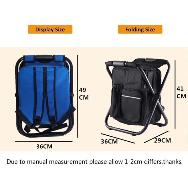 Portable Backpack Stool Cooler Bag Folding Chair 11