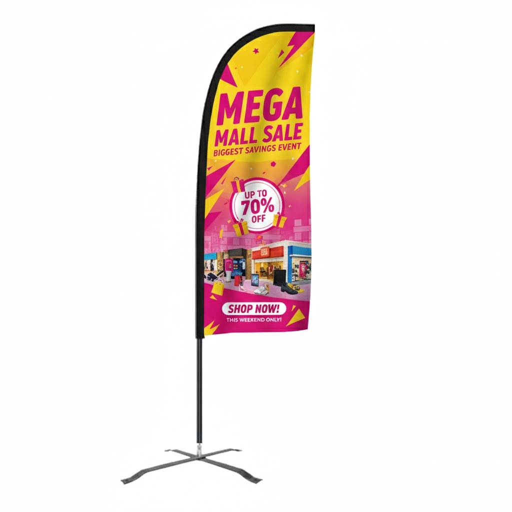 Flex Banner™ LX Feather Flag with Pole, Single-Sided 7' Outdoor Banner 8