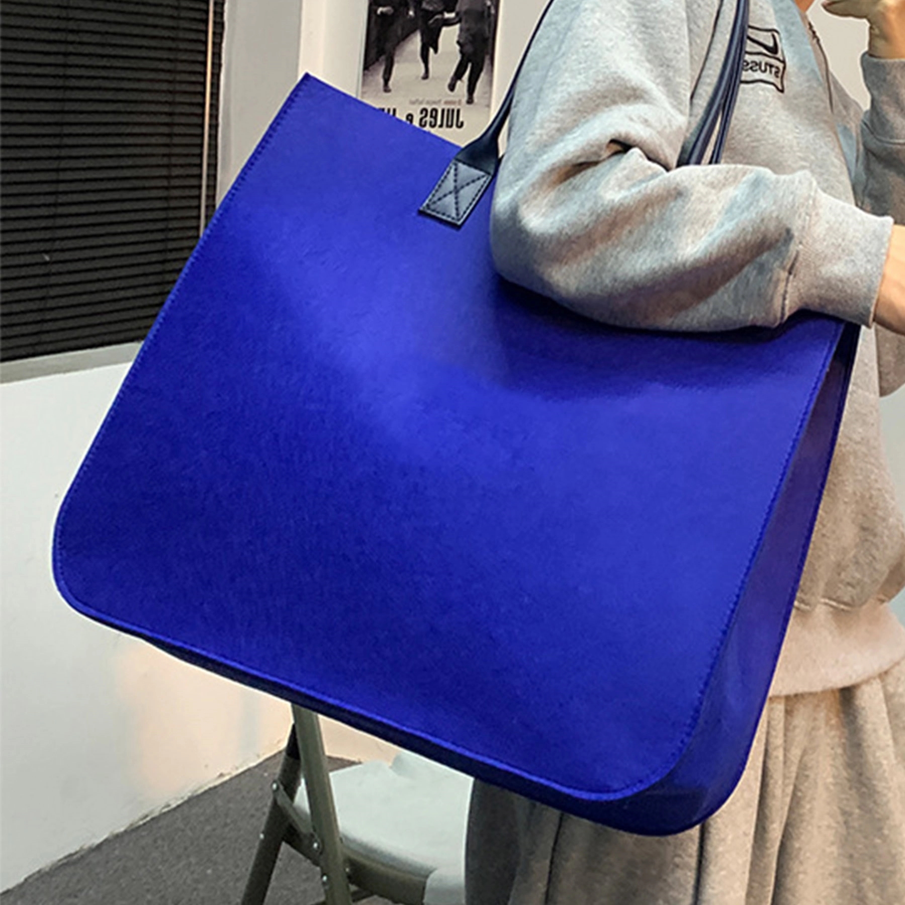 Felt Oversized Shoulder Tote Bag 2