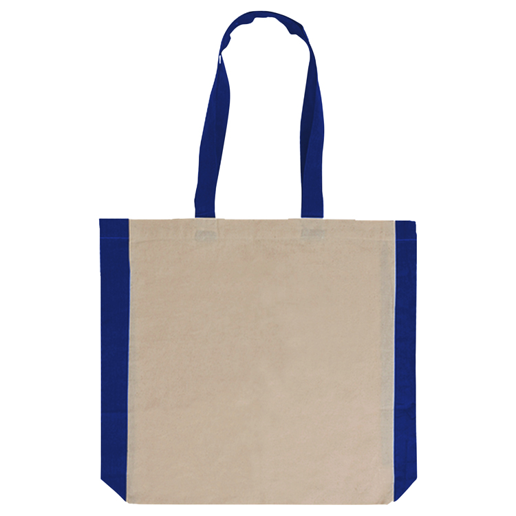 Side Navy Color Cotton Tote 2