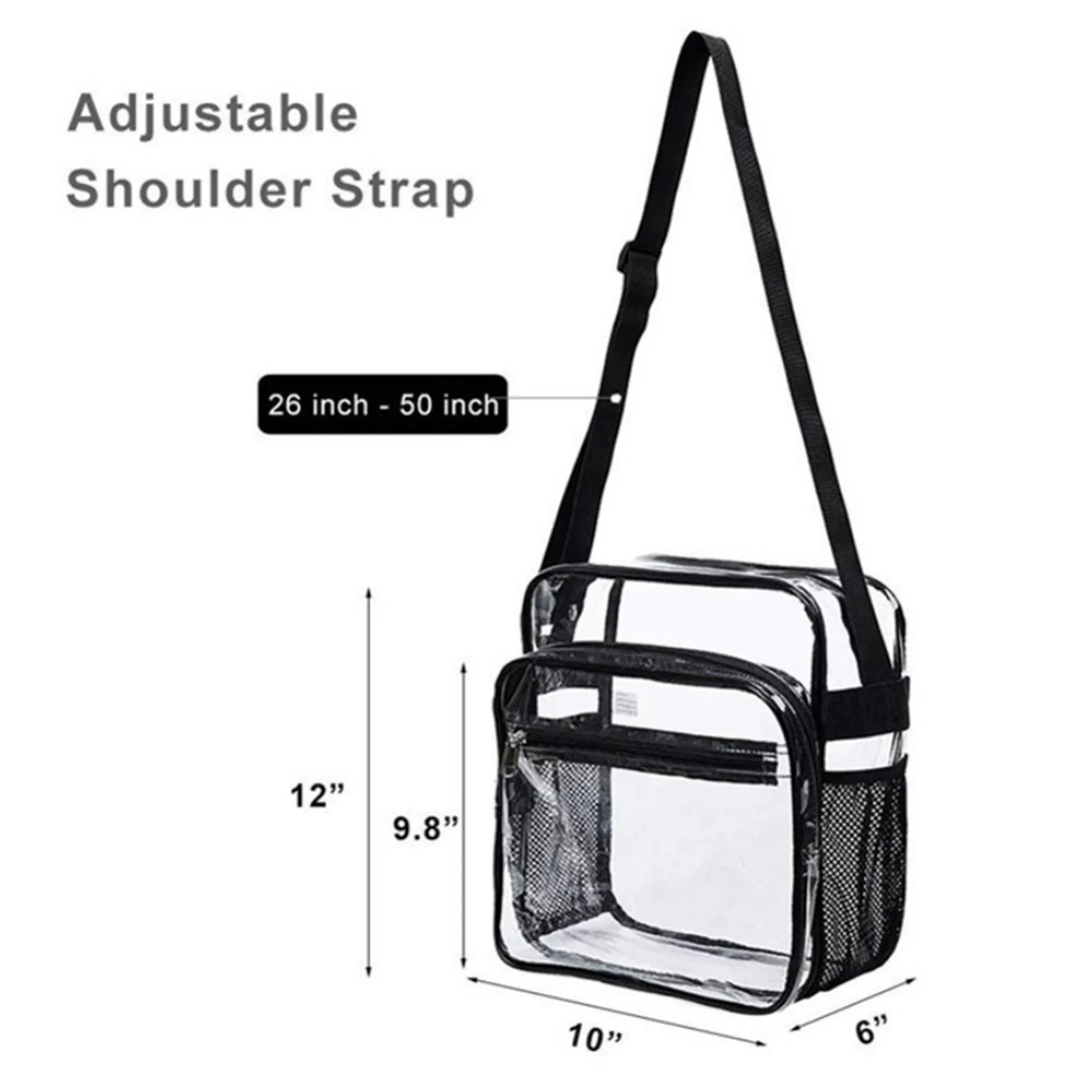 Clear PVC Stadium Approved Crossbody Messenger Shoulder Bag 5