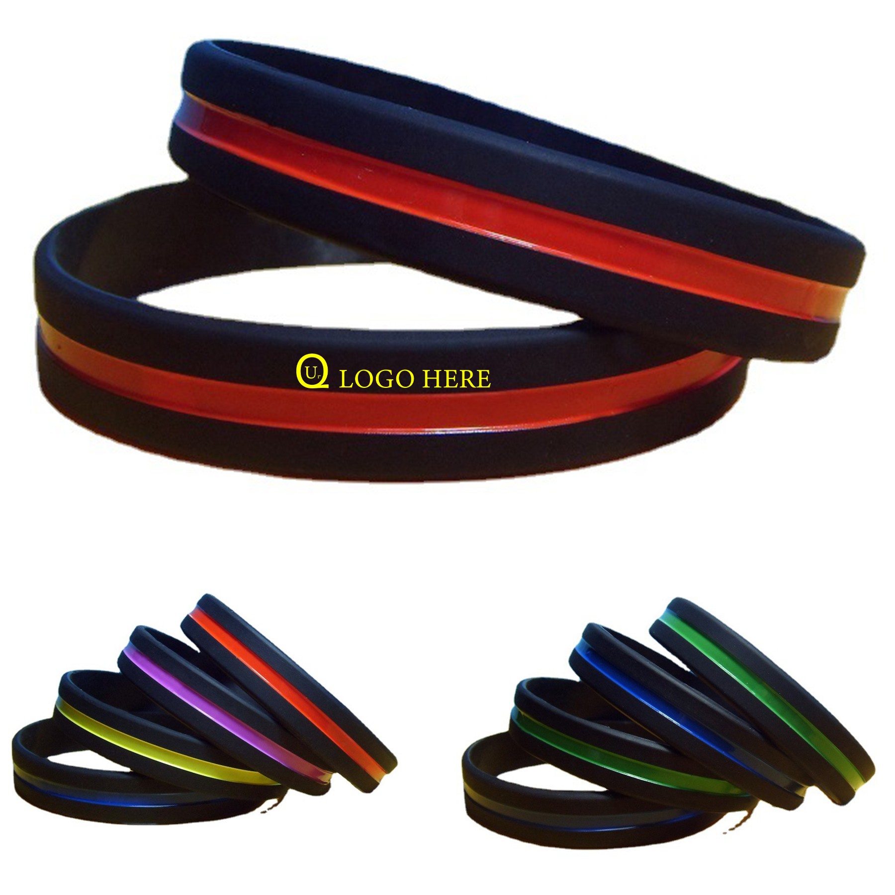 Debossed Color Fill Silicone Wristband