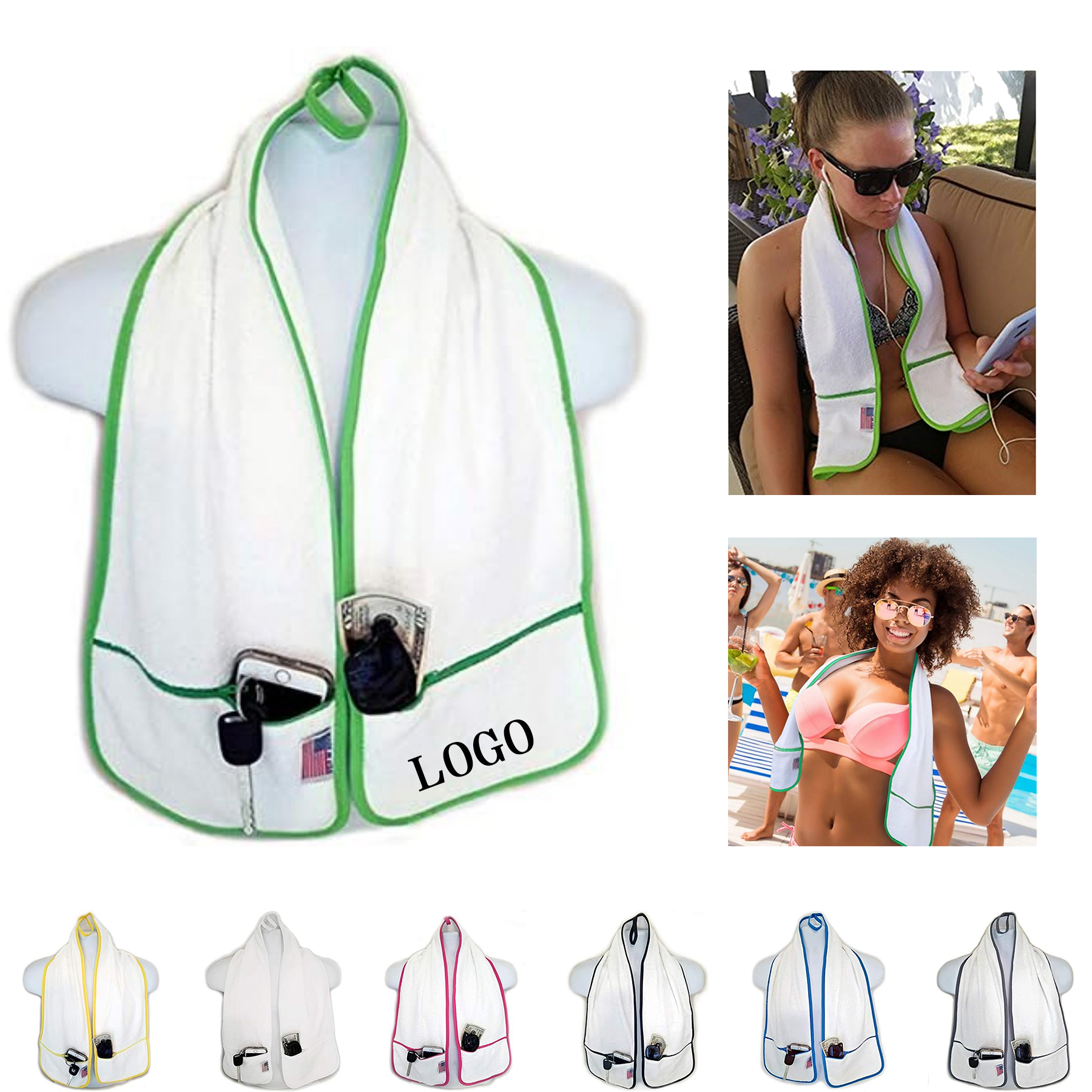 Zipper Pockets Hold Sports Towel 6
