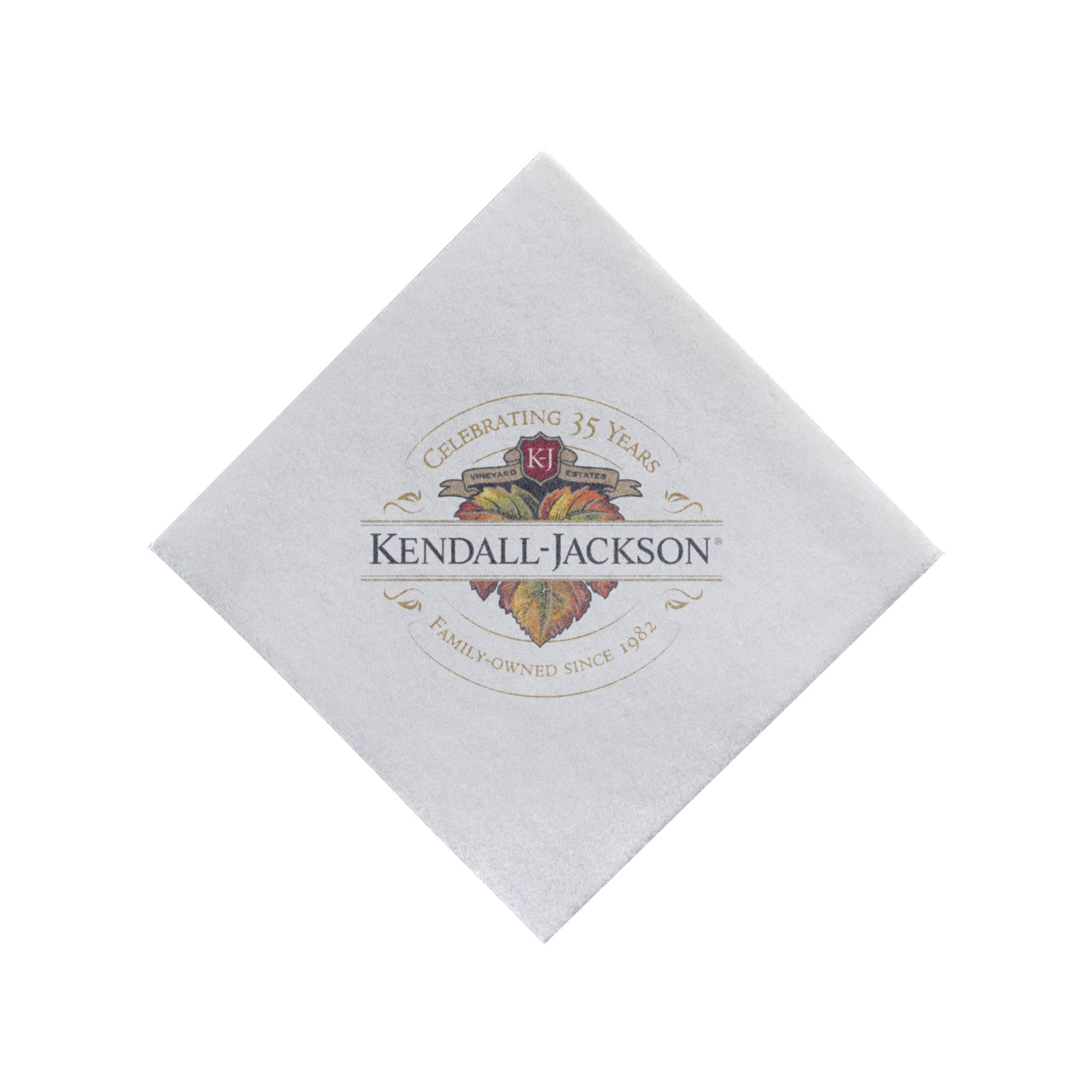 Almost Linen Beverage Napkin 1 Ply Heavy Weight 1/4 Fold White Digital Print 9