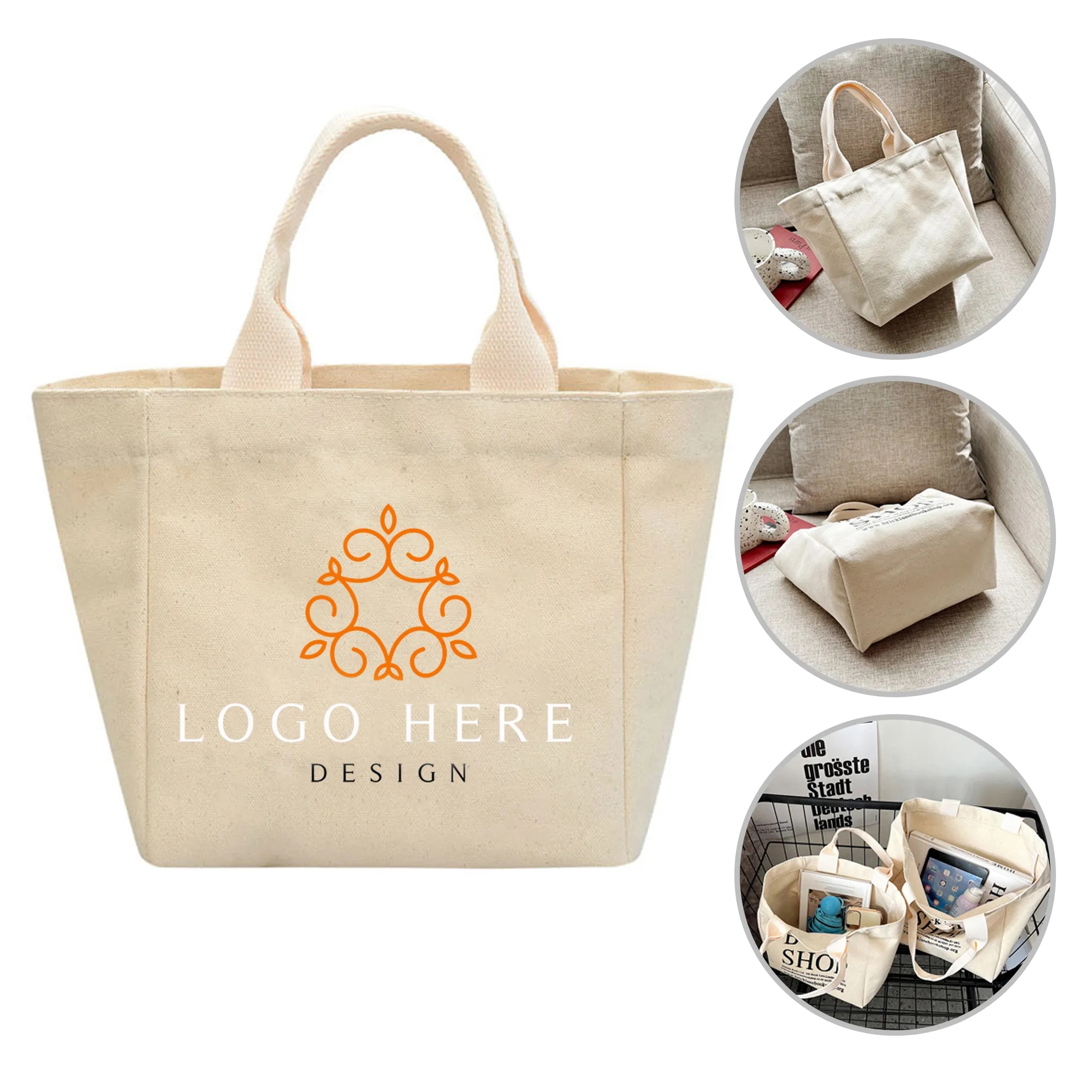 Cotton Canvas Tote, custom tote bag with logo imprint 1