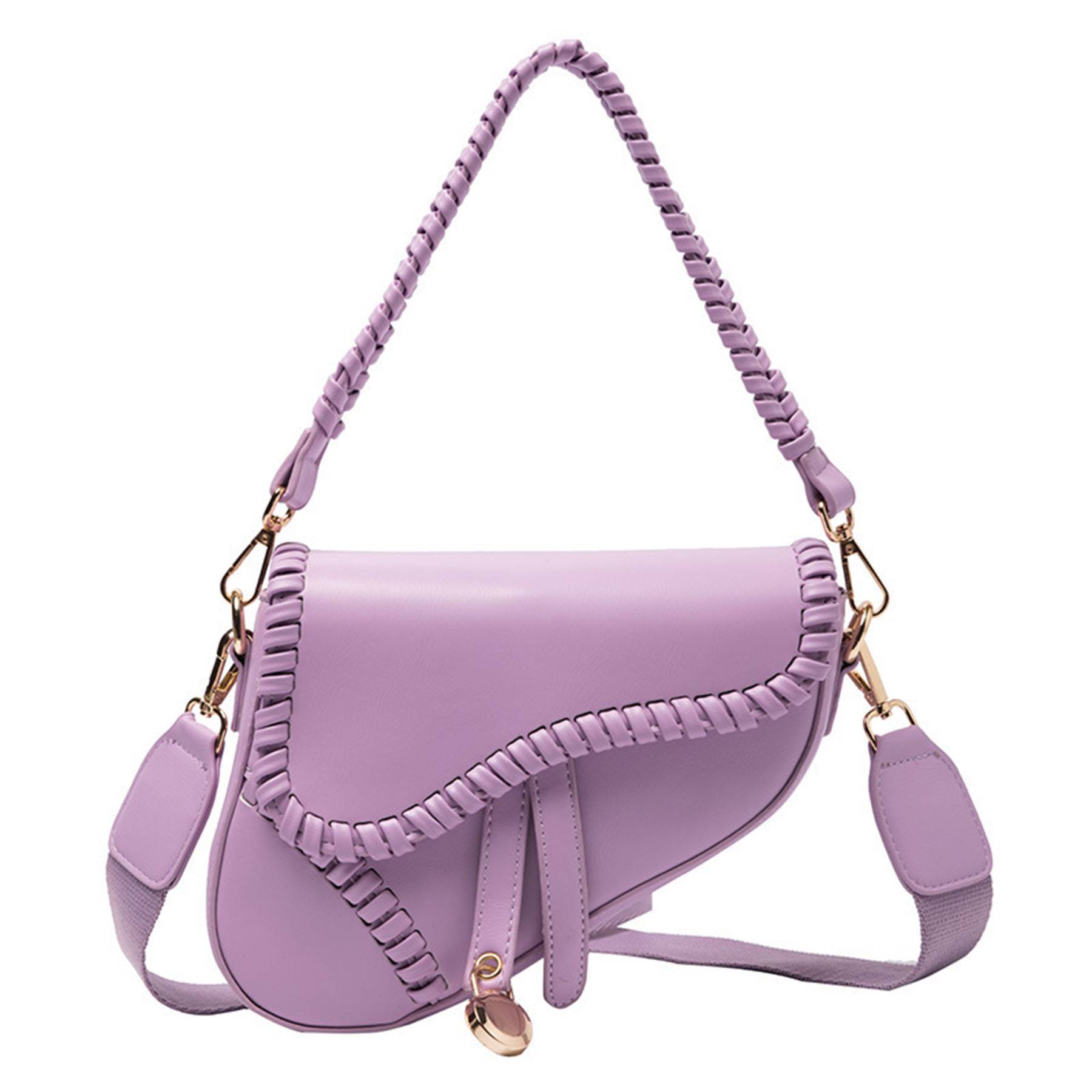 PU Leather Ladies Saddle Handbag Crossbody Bag 5