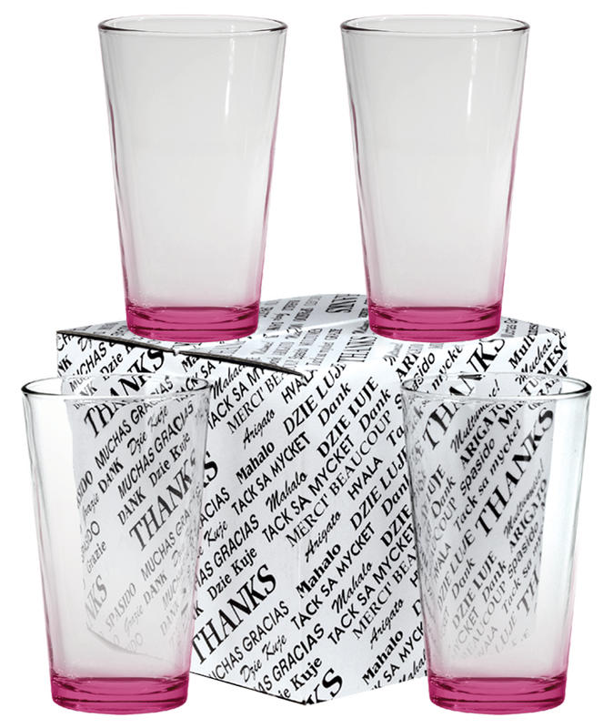16 oz. Mixing Glass Thank You Set 9