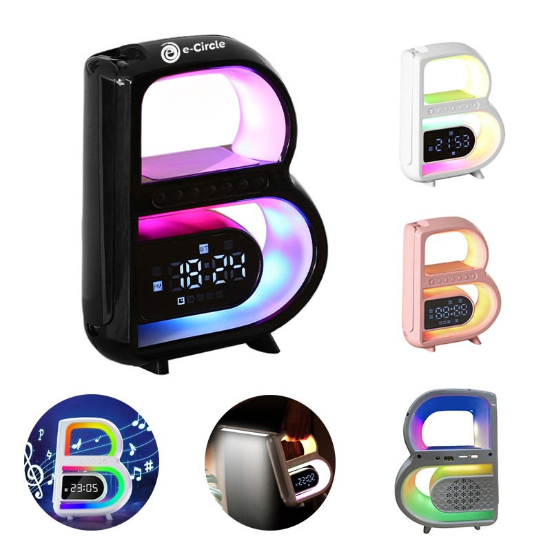 Wireless Charging Audio Ambient Light Alarm Clock 2