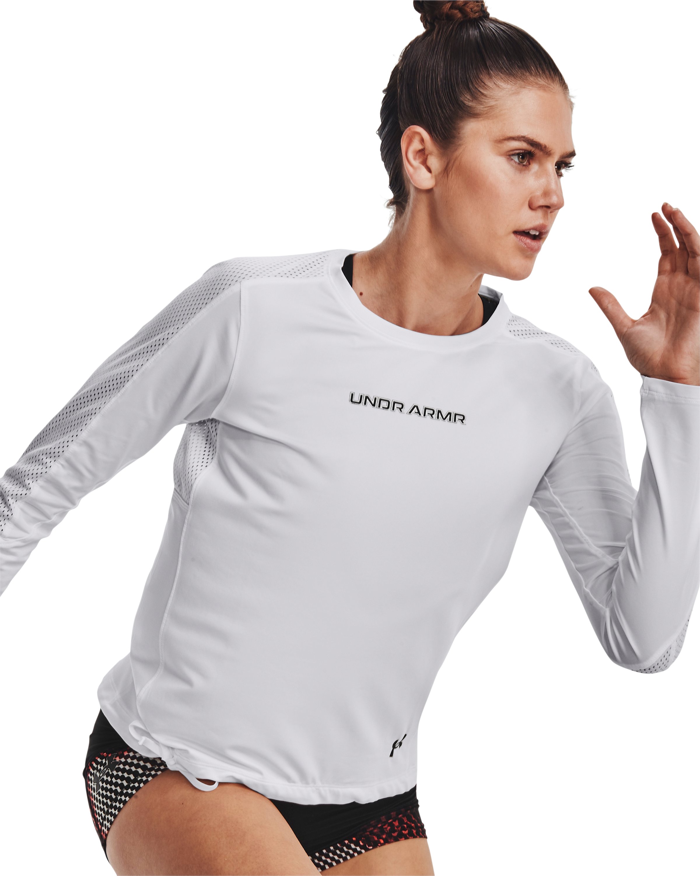Women's UA Pieced Mesh Long Sleeve, custom athletic wear with logo imprint 2