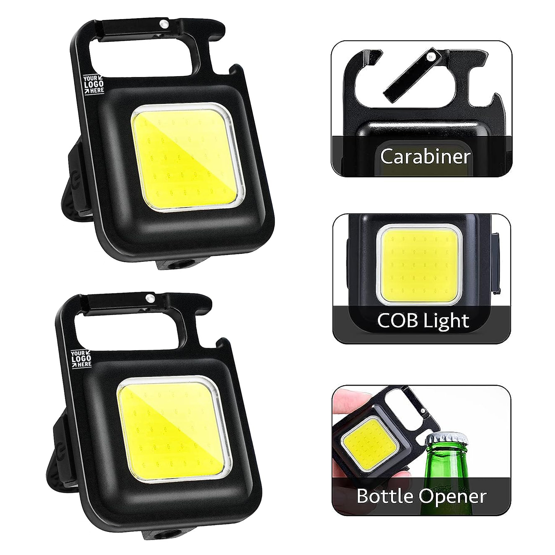 2 Pack 1000 Lumen Portable Emergency Light Small Keychain Rechargeable Flashlight 2
