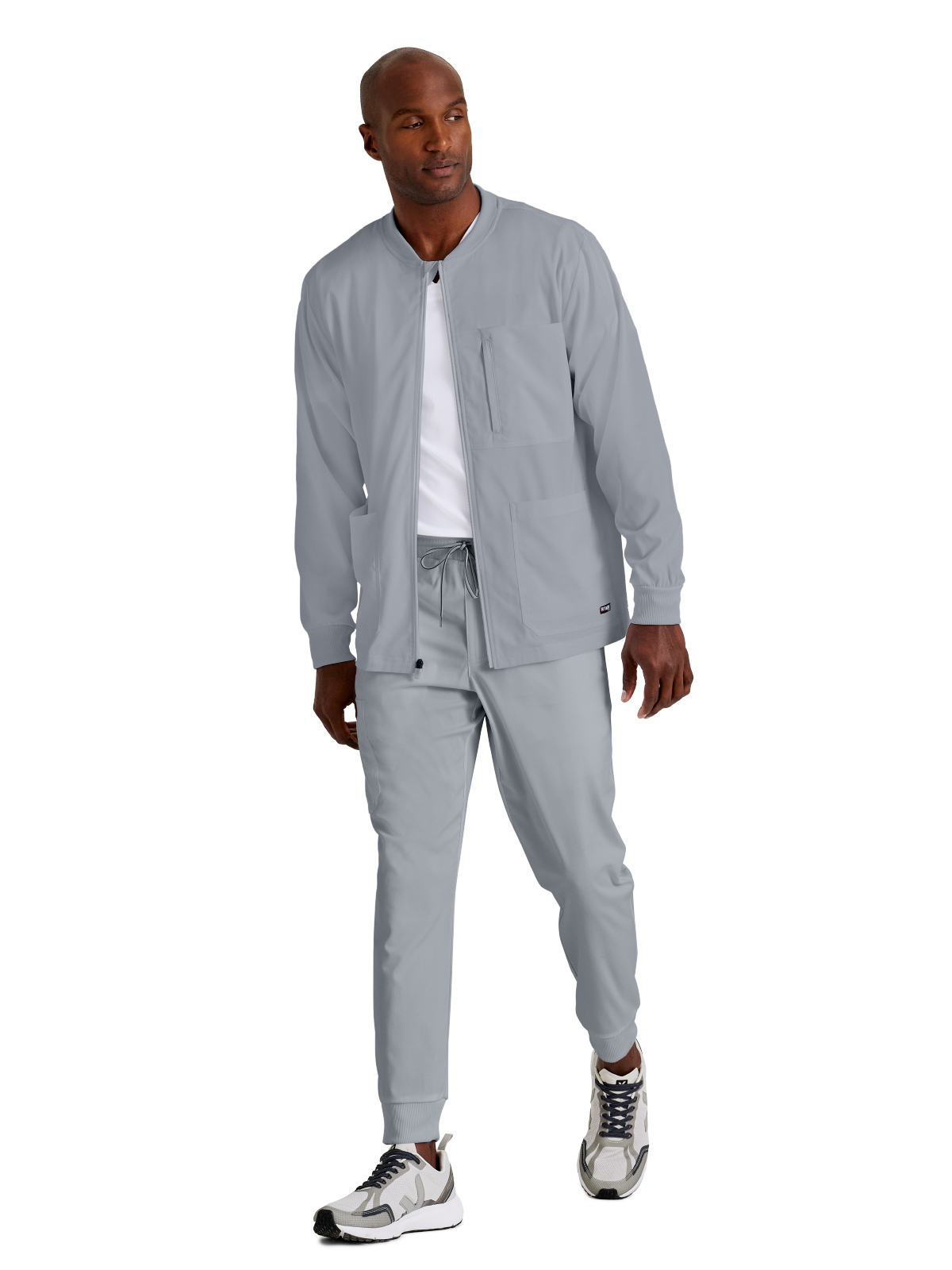 Grey's Anatomy Spandex Stretch - Men's Five-Pocket React Warm-Up Scrub Jacket 8