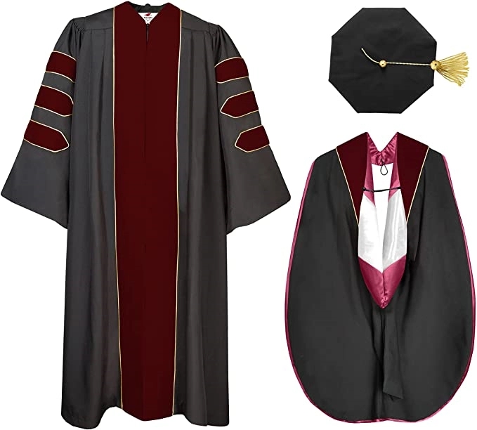 Doctoral Graduation Gown, Hood and Tam 8 Sided 13