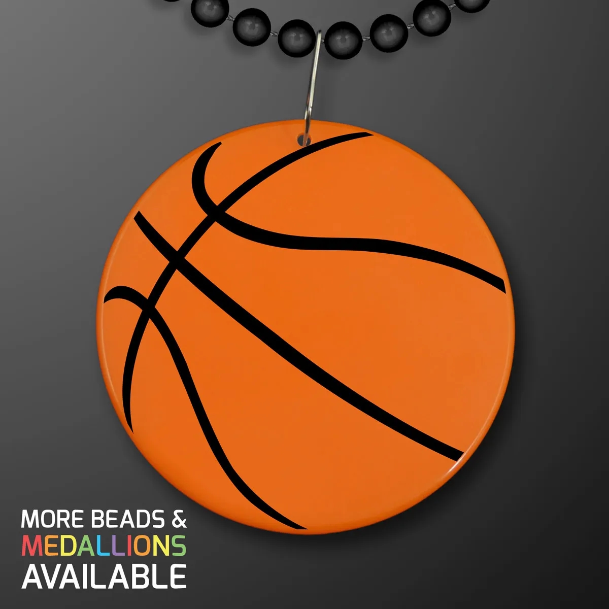 Basketball Medallion on Beads Necklace (NON-Light Up) 21