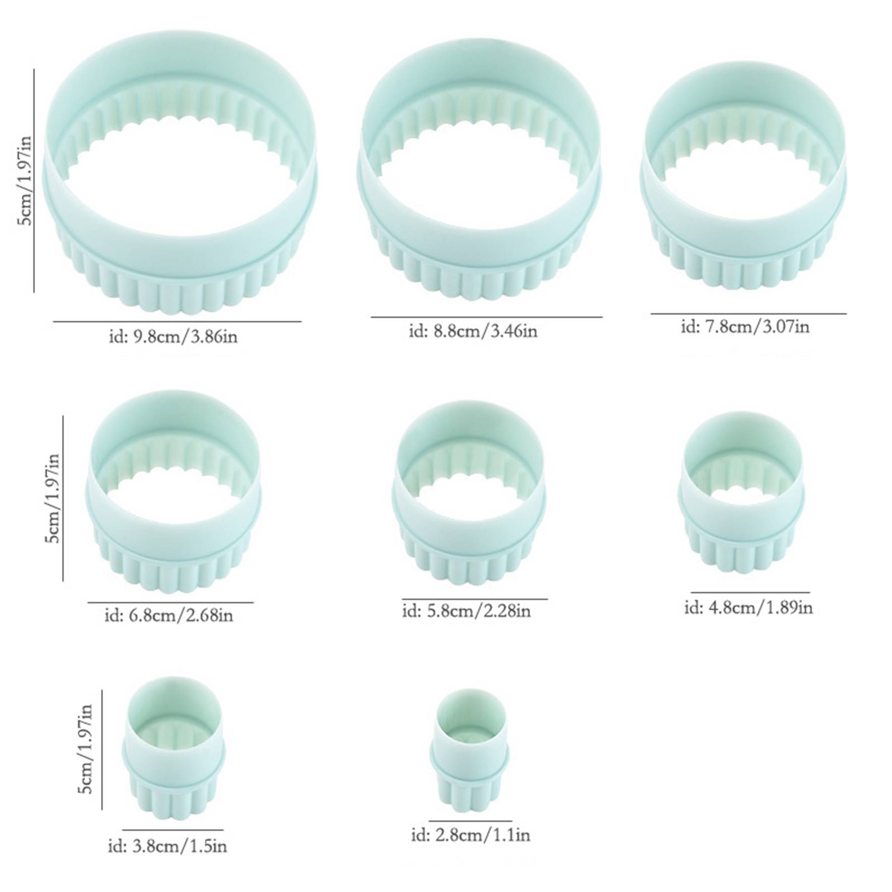Plastic Round Cookie Molds 8pcs Lace Set 2