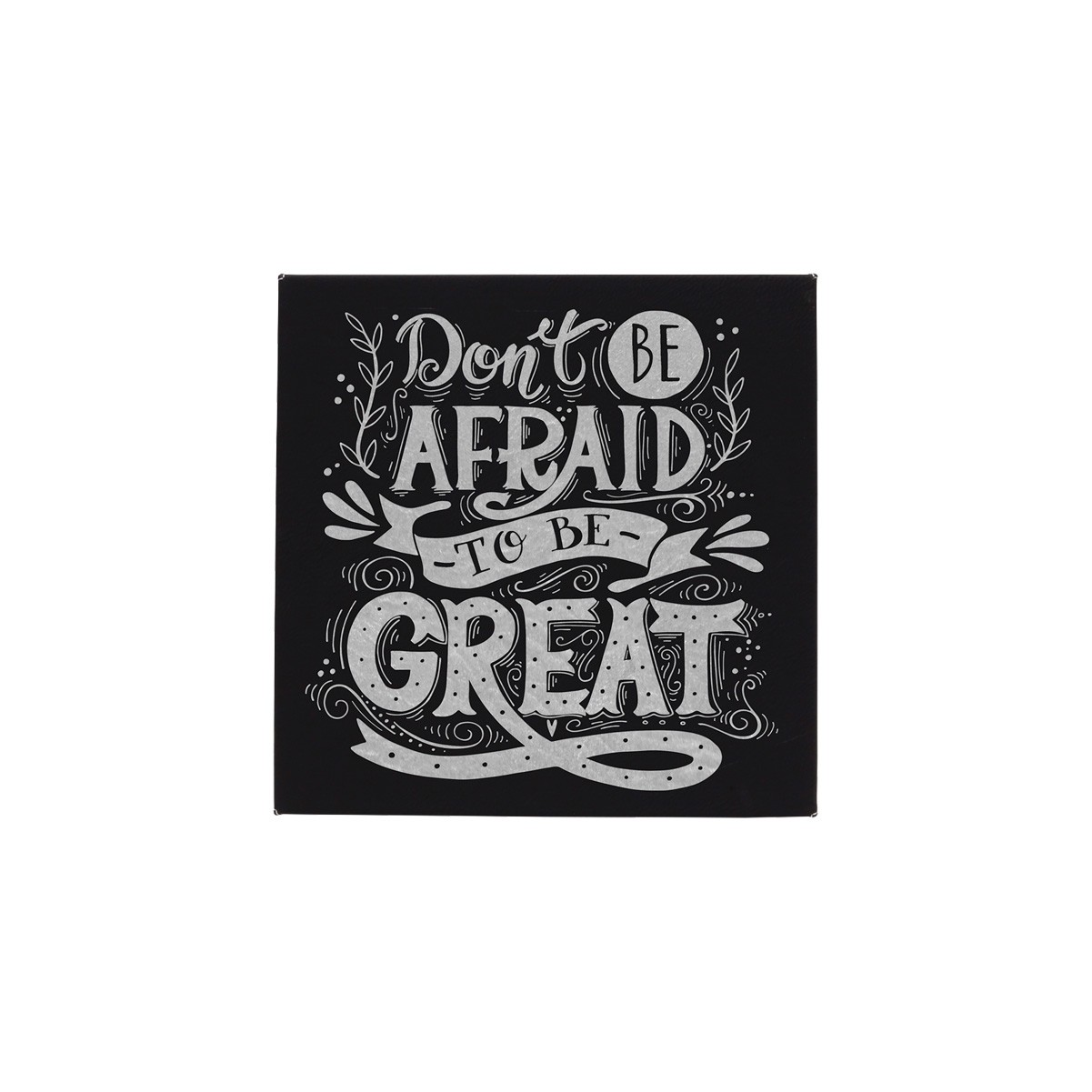 10" x 10" Black/Silver Leatherette Wall Decor