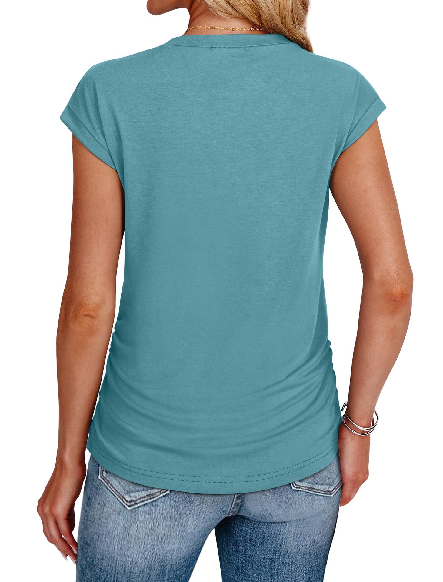 Trendy Cap Sleeve Tops T Shirts 6