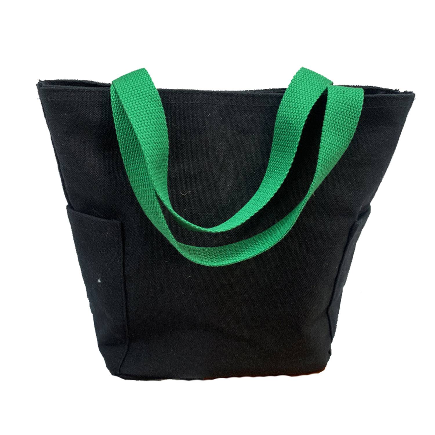 Canvas Tote Bag with Outer Pocket, custom tote bag with logo imprint 3